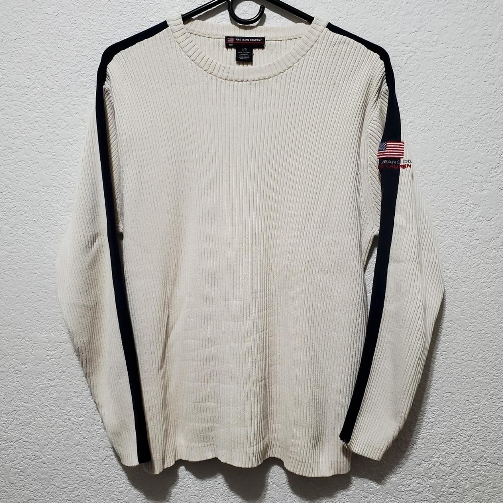 •Ralph Lauren Polo Jeans knit crewneck & Tommy Hilfiger Polo shirt bundle
